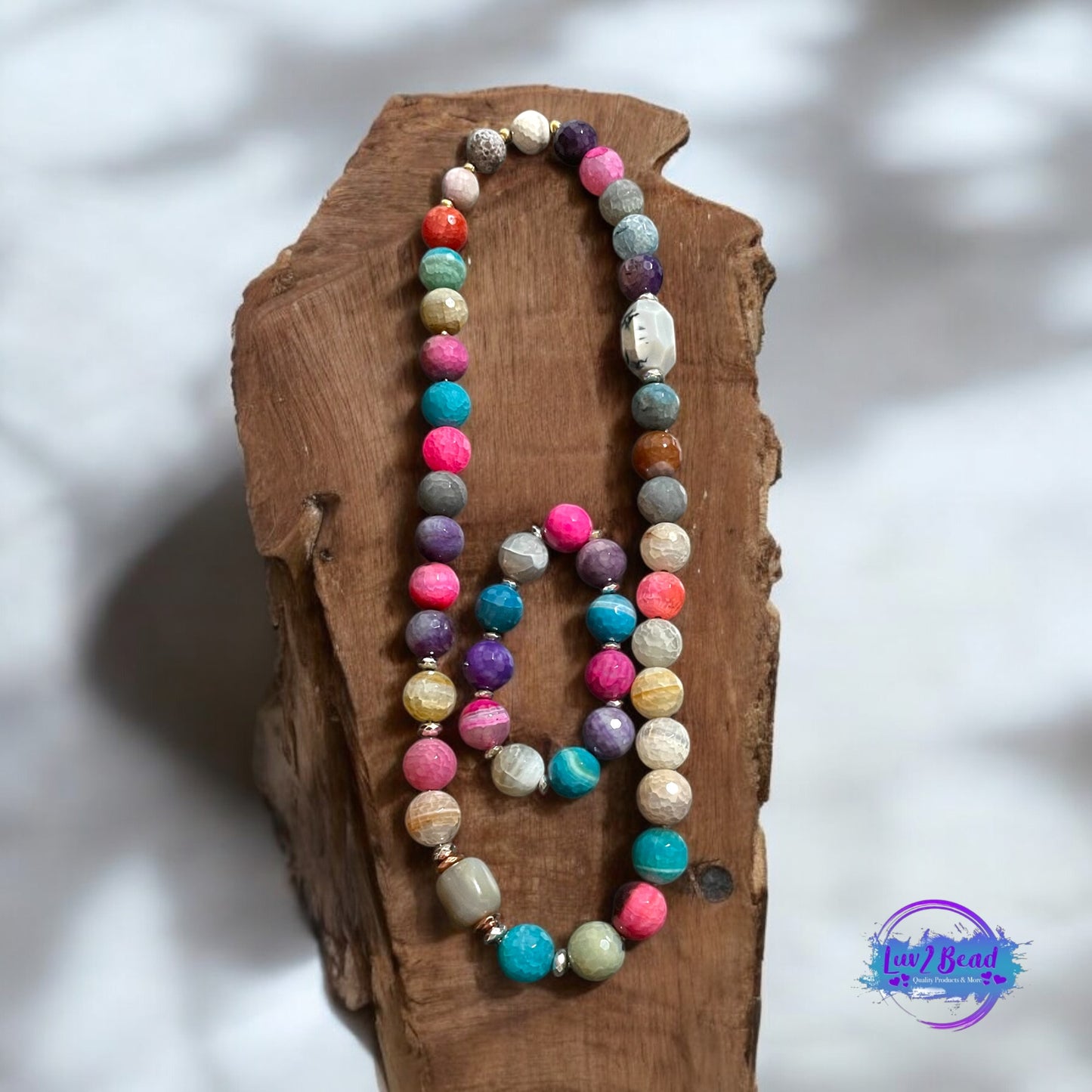 Gemstone Wrap Necklace Set