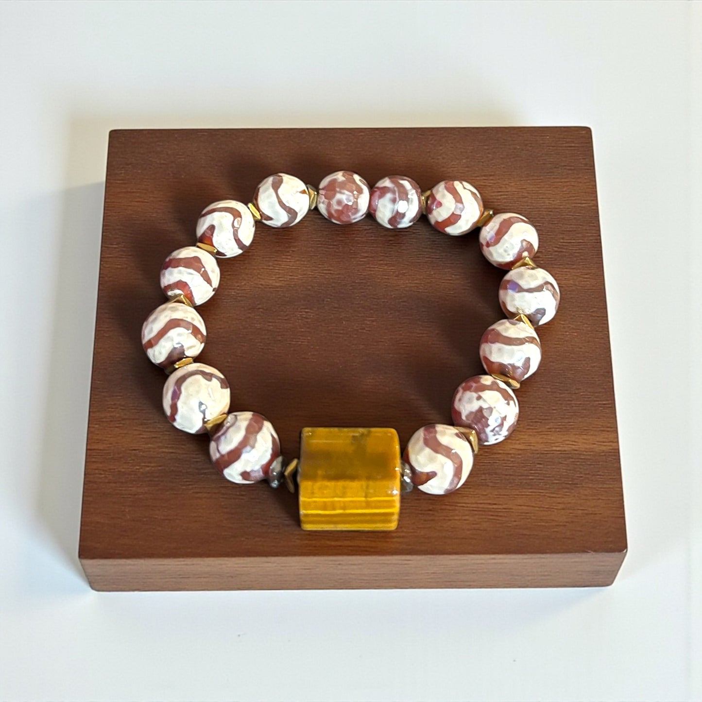 Tiger Eye & Tibetan Bracelet