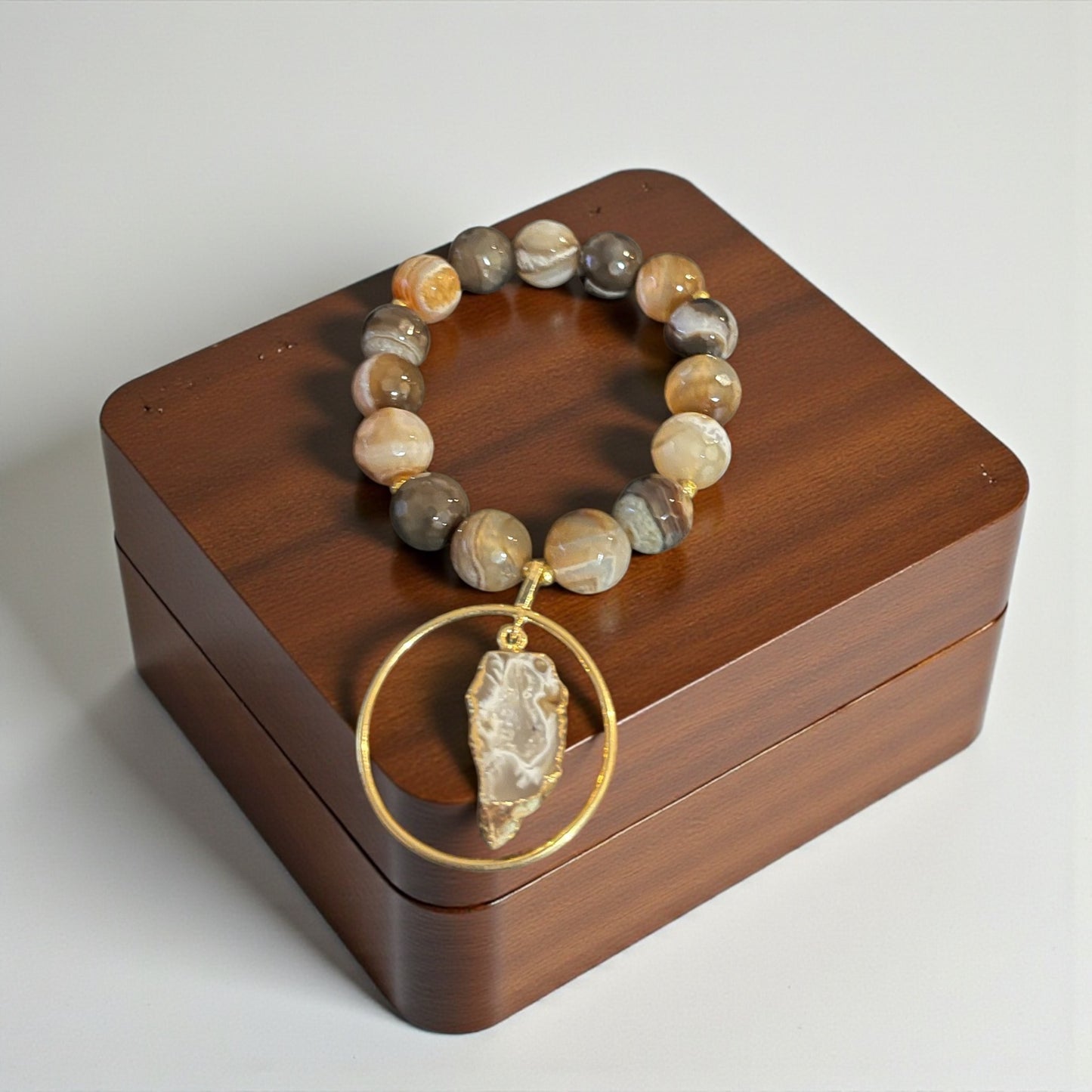 Brown Drusy Charm Bracelet