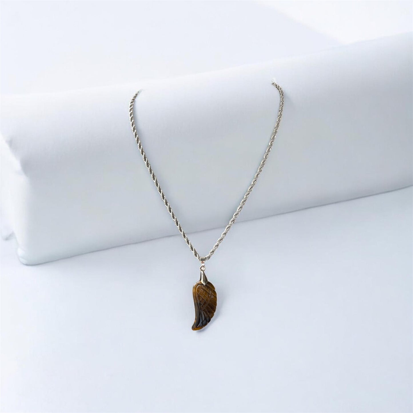 Tiger Eye Angel Wing Necklace