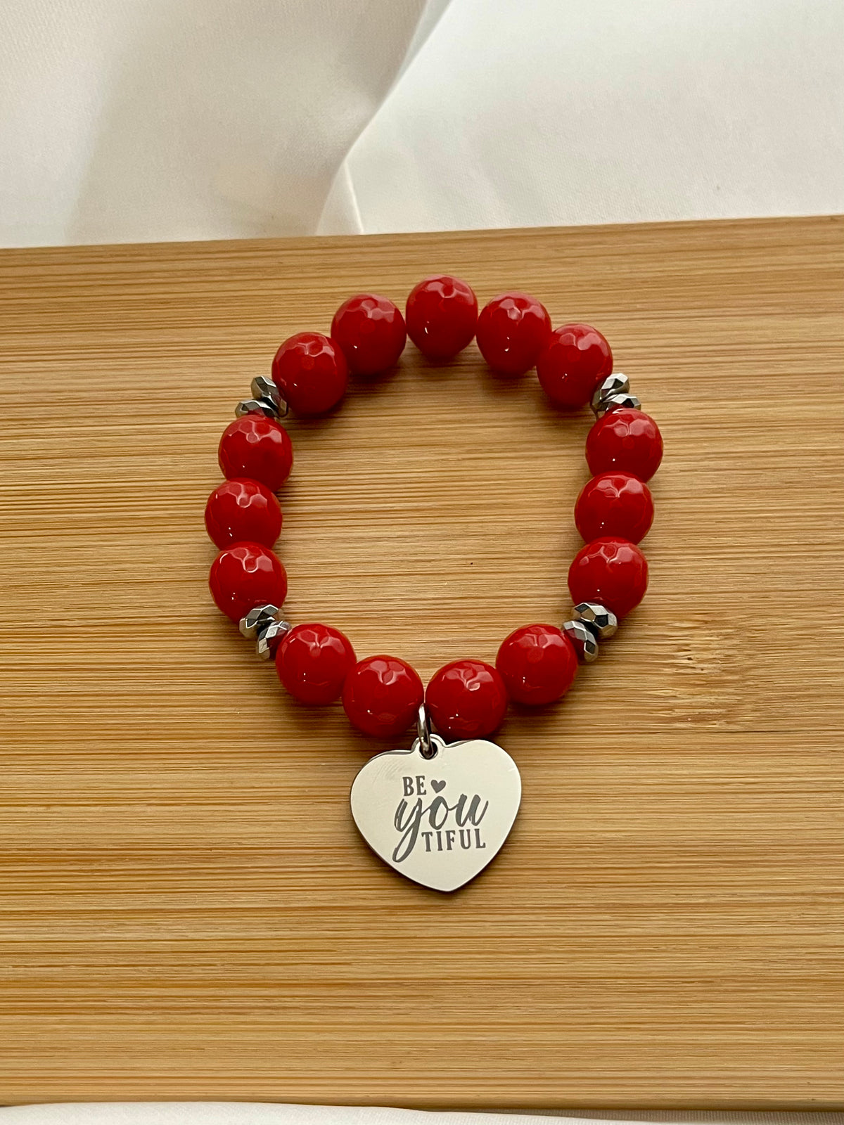 Red Agate Charm Bracelet