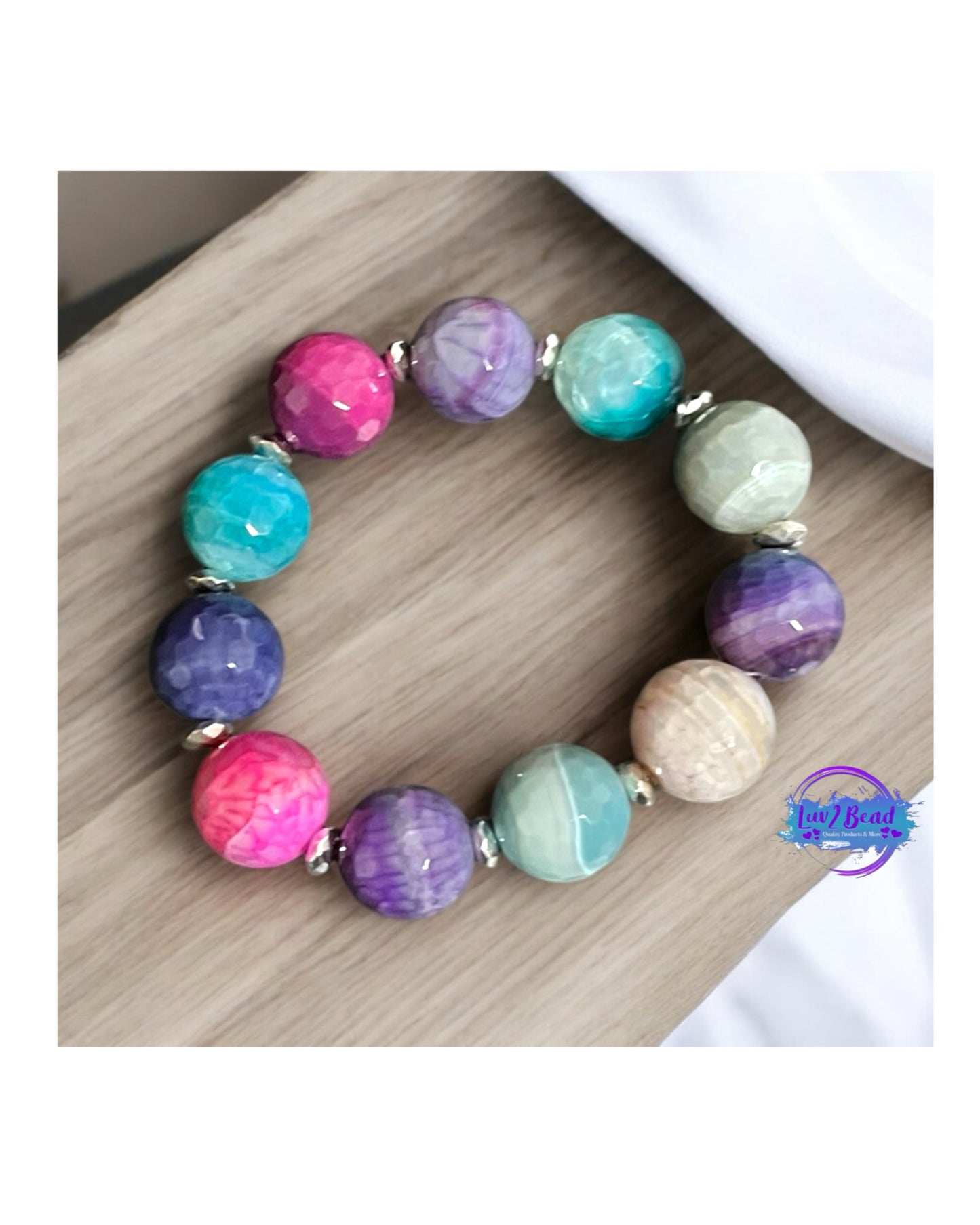 Vibrant Color Agate Bracelet