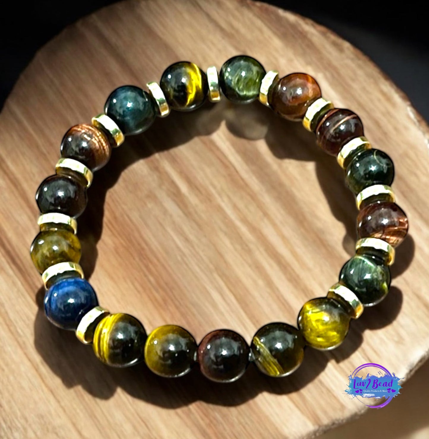 Tiger Eye Bracelet w/ Gold Hemitite