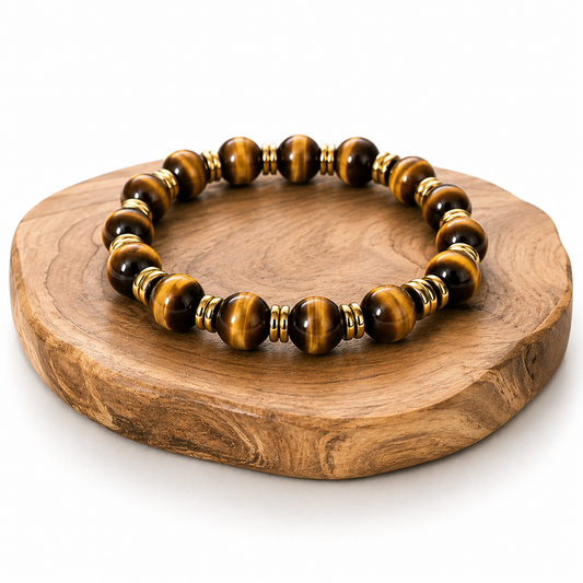 Tiger Eye & Gold Hematite Bracelet