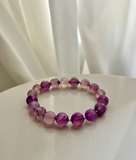 Amethyst & Silver Hematite Bracelet