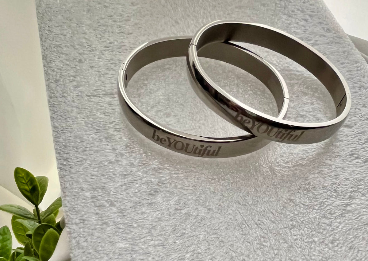Stainless Steel BeYoutiful Bangle Bracelet