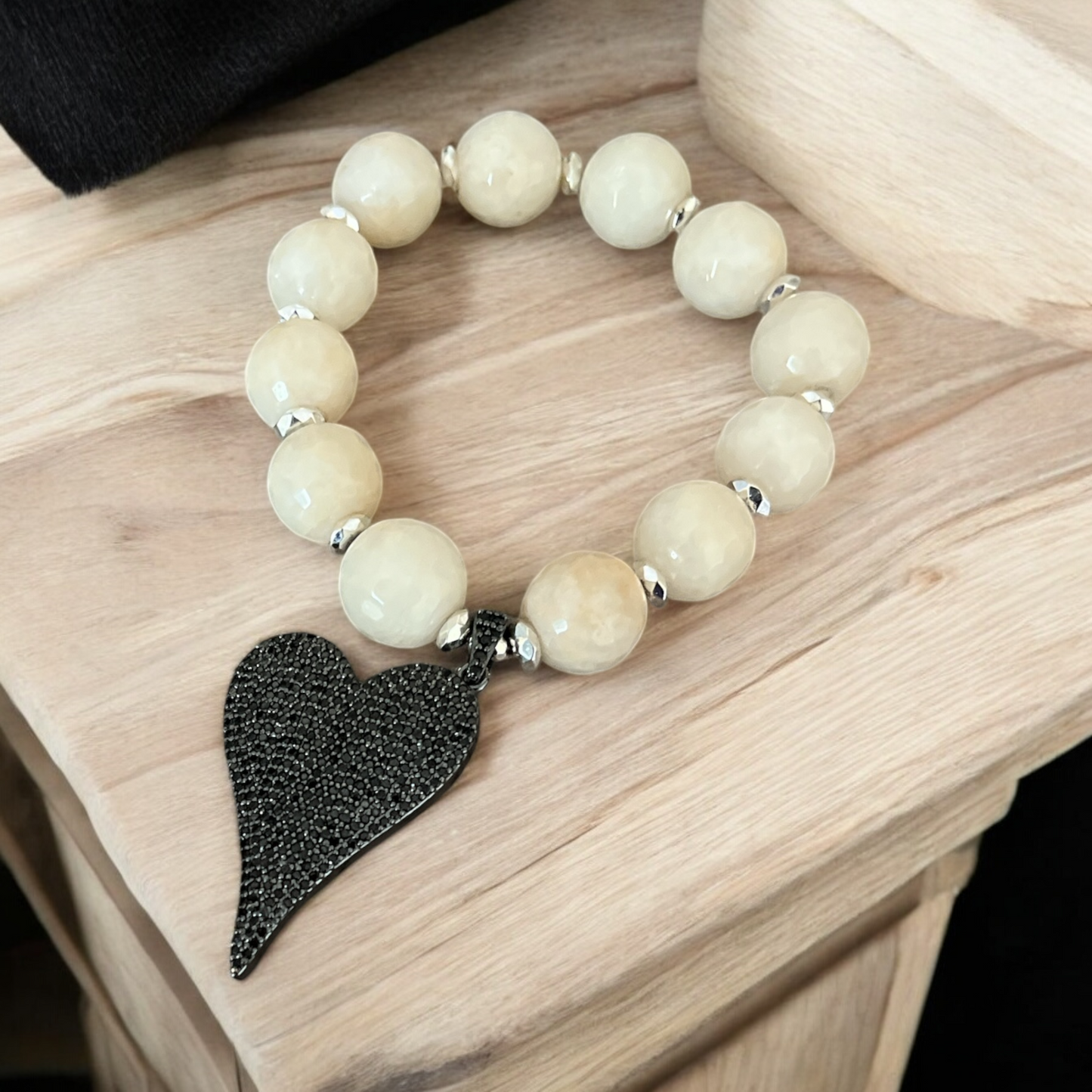 Black Heart Bling Bracelet