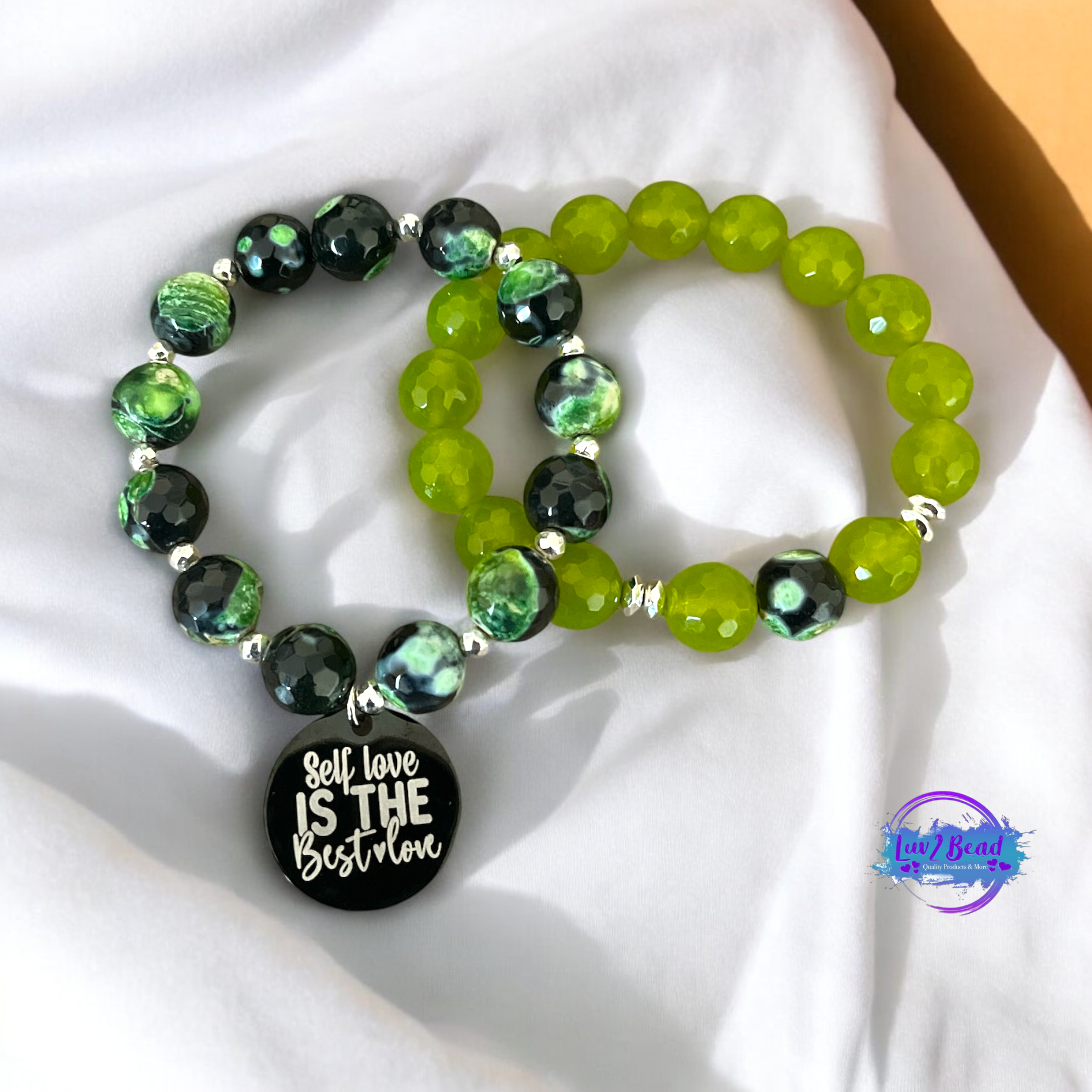 Green Agate Bracelet Set