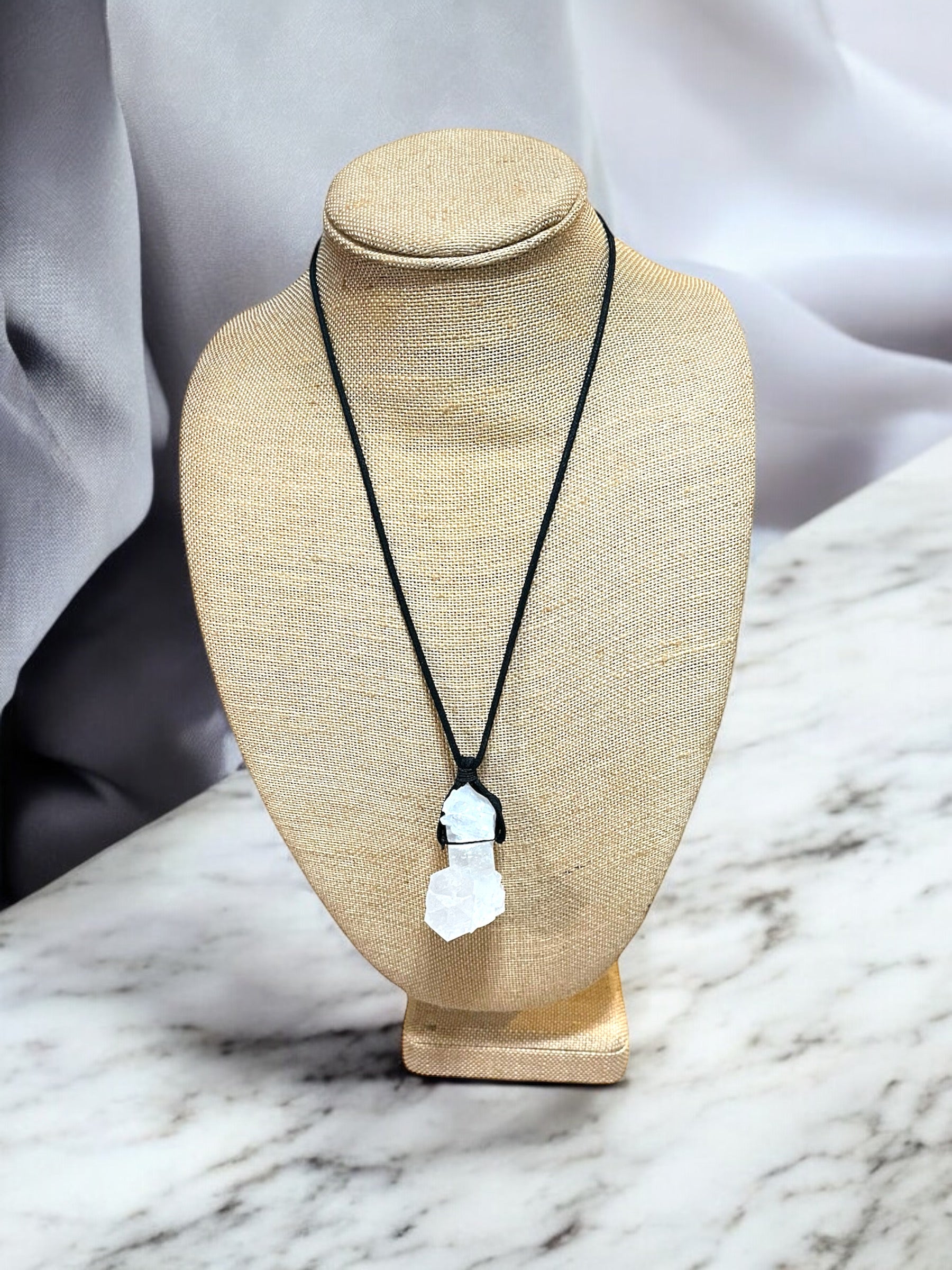 Selenite Necklace Raw Crystal