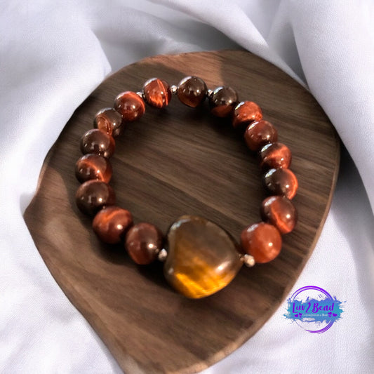 Tiger Eye Heart Bracelet