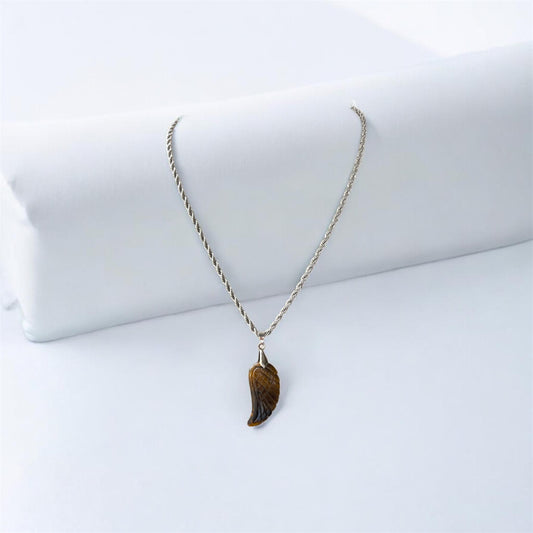 Tiger Eye Angel Wing Necklace