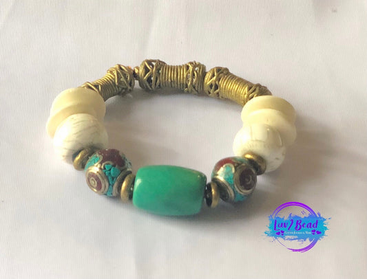 Turquoise & Brass Bracelet